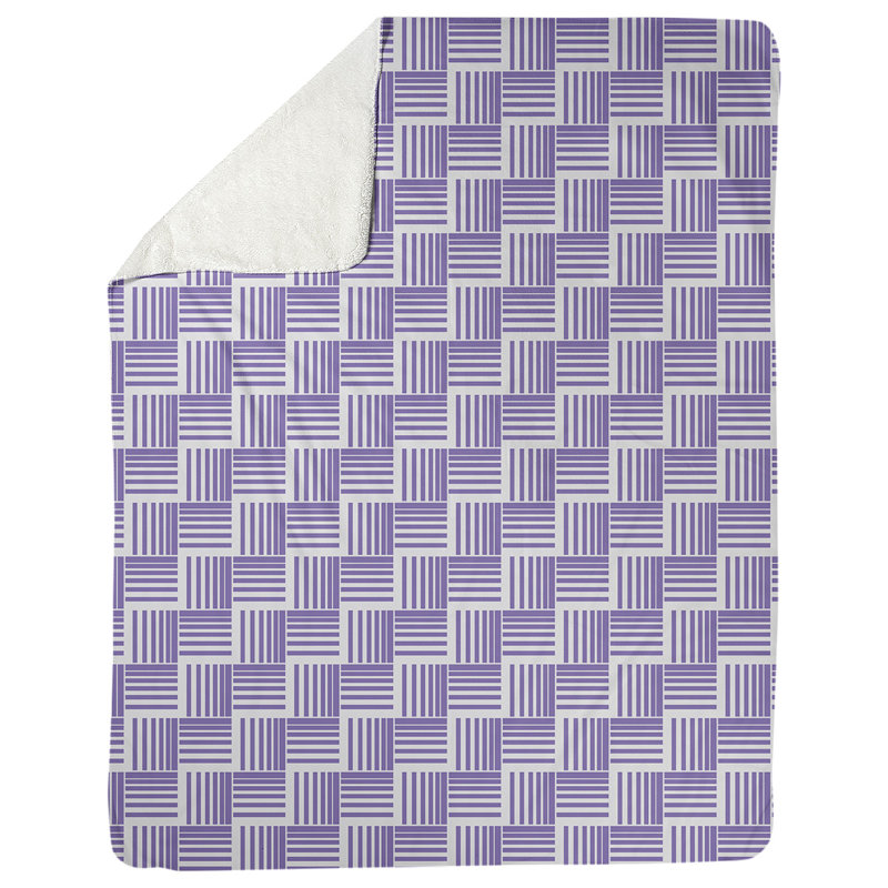 Couverture polaire à rayures classic basketweave, l 50 po x L 60 po, Mauve / Blanc