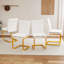 Ensemble de 4 chaises de salle à manger modernes, cuir blanc Pu, chaises de restaurant-129885087-129885091