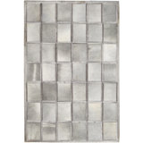 Area Cowhide Geometric Area Rug in Gray