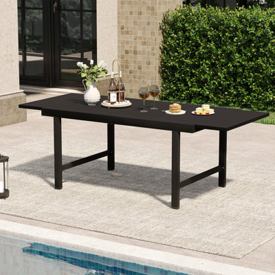 Hecker Aluminum Outdoor Dining Table With Extension