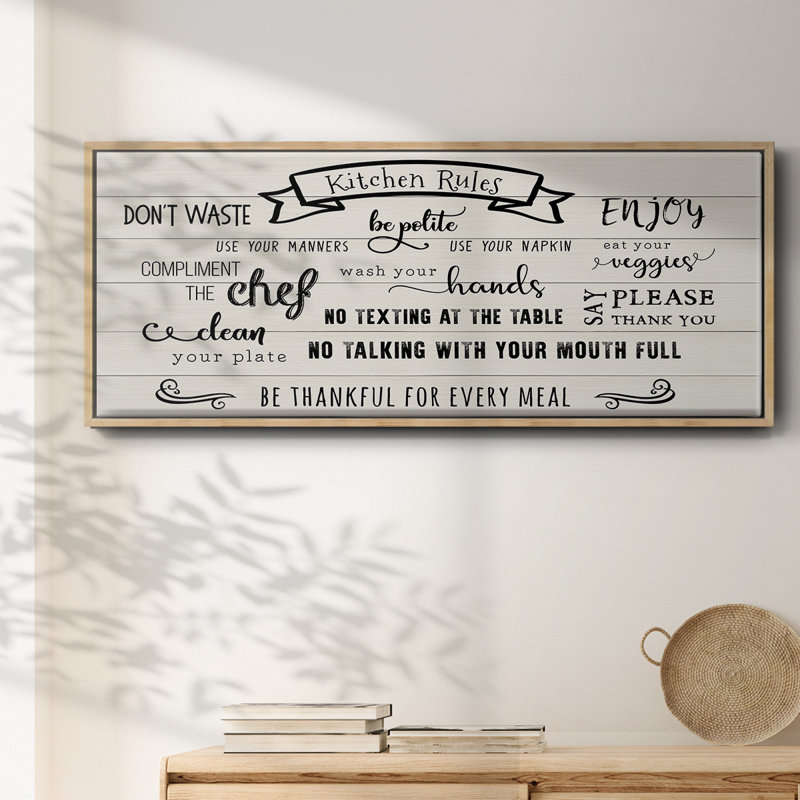 Rules of the Kitchen - Toile encadrée, H 20 po x l 50 po