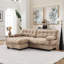 Canapé modulaire modulaire Cloud Cloud, siège en forme de L profond avec repose-pieds, canapé modulaire pour le salon, causeuse en flanelle avancée avec 4 coussins-1217815131