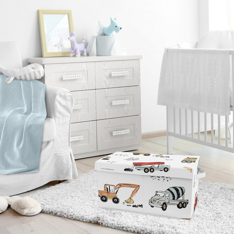 Construction Truck Kids' Fabric Storage Bin with Lid