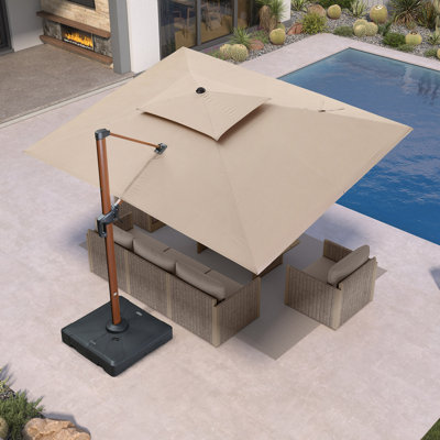  Grand parasol rectangulaire en porte-à-faux 9 pi x 12 pi SUNBRELLA