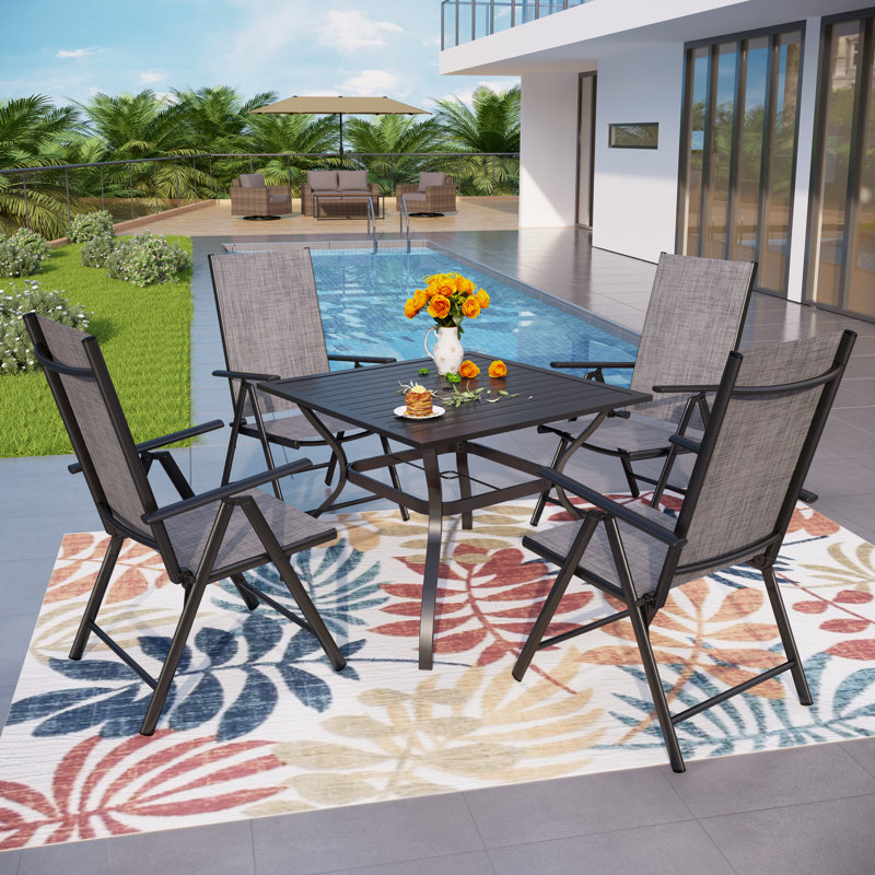 Bjartmar 4 - Person Patio Dining Set with Square Table