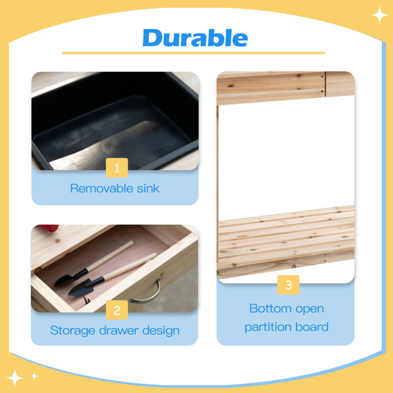 Banc de rempotage avec meuble de rangement en bois naturel
