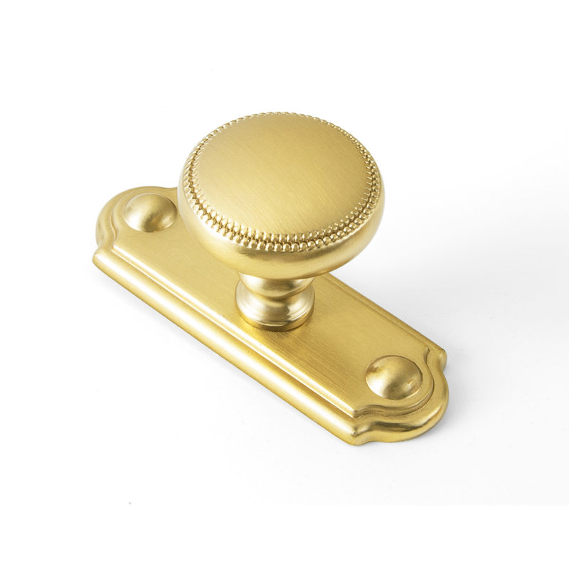 Poignée champignon 1,3 po avec plaque arrière (style E) GOO-KI, alliage de zinc, Decorative Scroll Bar Backplate