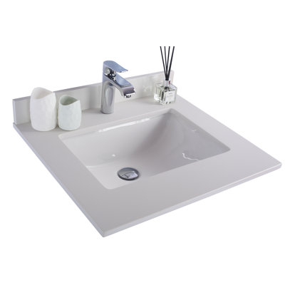 Forever 24'' Marble Single Bathroom Vanity Top with Sink