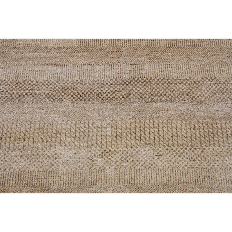 High-Quality Hand-Knotted Natural And Brown Area Rug