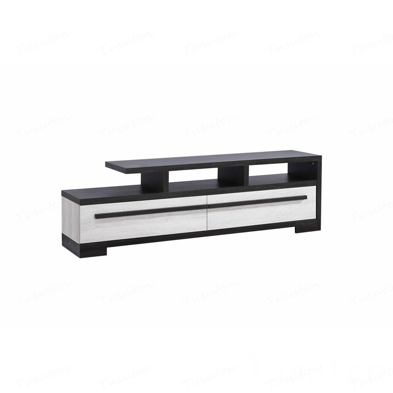 Meuble télé avec deux tiroirs spacieux, Noir / blanc