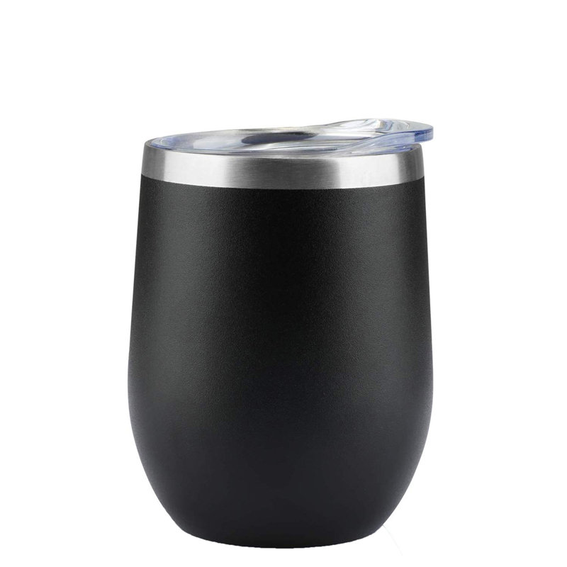 Gobelet de voyage en acier inoxydable isolé 12 onces le monde gravé, Noir