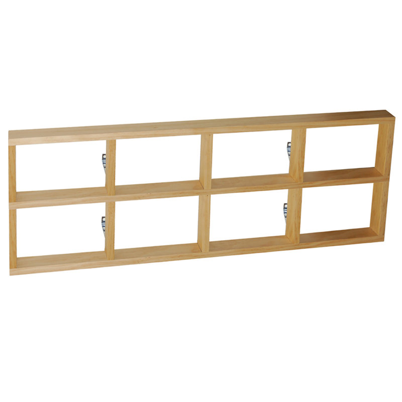 Double Solid Wood 86.5cm H Wall Mounted Media Storage, Natural