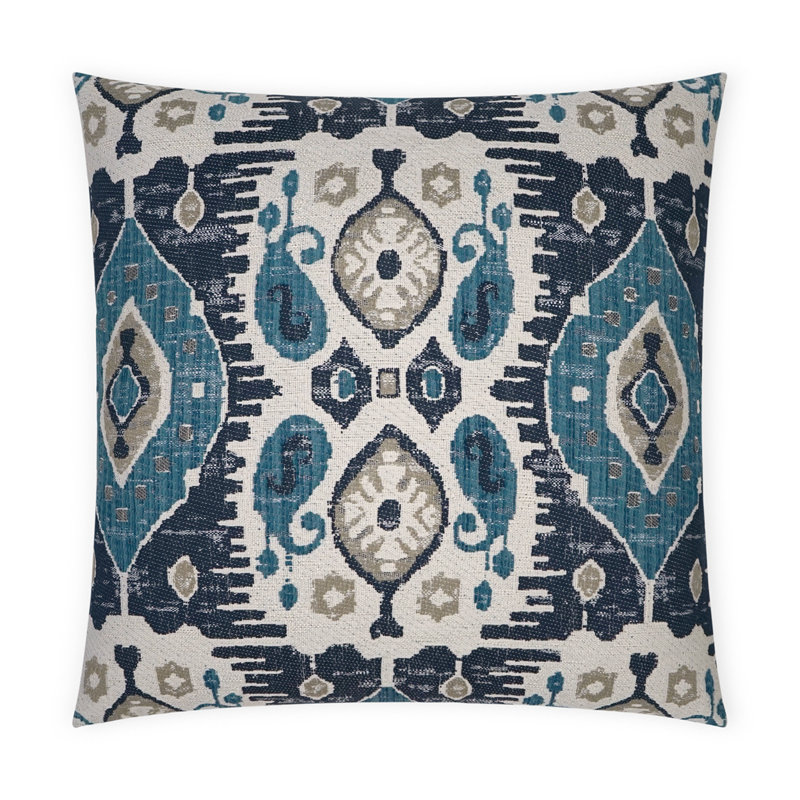 Navone Square Pillow Cover & Insert, Indigo, 24"H x 24"W