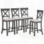 Ensemble de table de salle à manger 6 pièces à hauteur de comptoir avec tablette, 4 chaises et banc, pour des réunions de famille et un design peu encombrant.-1168732625-1168732637-1168732626
