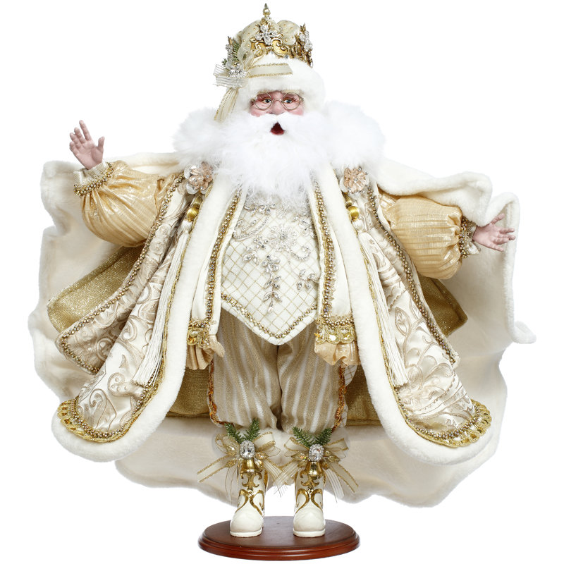 Snow And Pearls Santa - 26 Inches