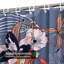 Rideau de douche imperméable à motif floral hibiscus tropical avec 12 crochets-789024605
