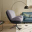 Fauteuil de bureau, chaise d'appoint, chaise d'appoint moderne avec base en similicuir et métal noir, gris clair-953779451