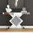 Rillamas LED Lighting Mirrored Console Table Crushed Diamond Inlay