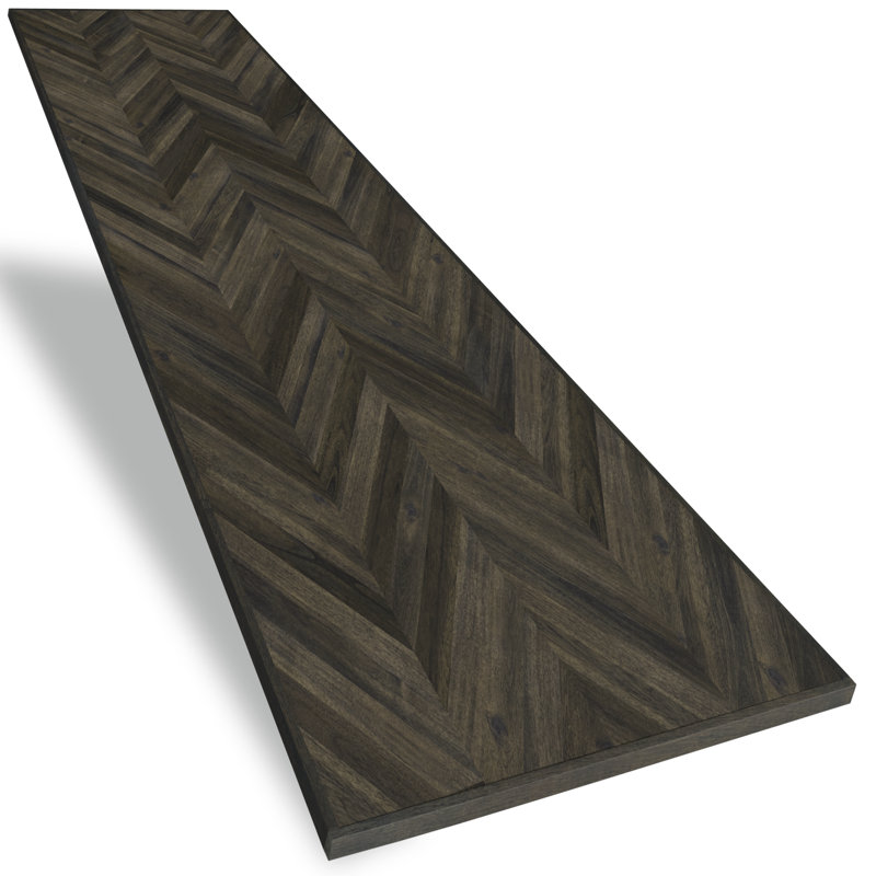 Comptoir en bois massif de qualité supérieure Loon Peak, H 55 po x l 28 po x P 1 po, Chevron moka