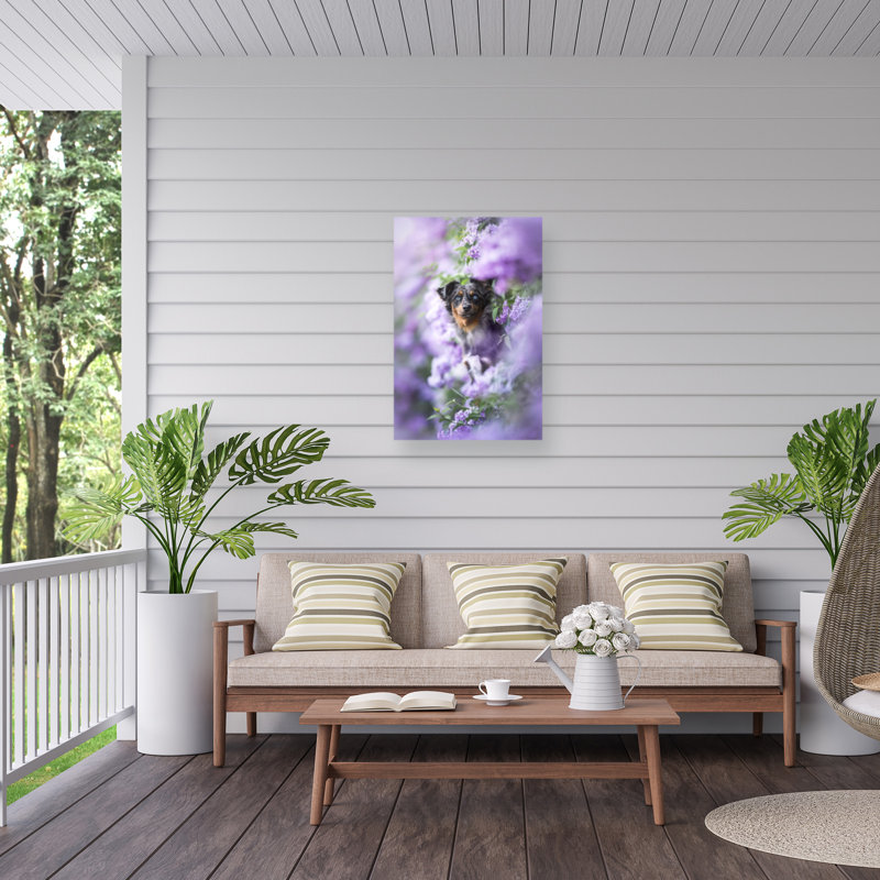 Toile pour l'extérieur Natalie Grosse Lilac Pup, H 32 po x l 22 po