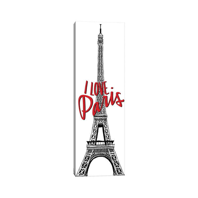 Paris Idea Love I by Kimberly Allen - Wrapped Canvas Panoramic Print, 30.48 cm H x 91.44 cm W x 1.91 cm D