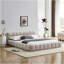 Grand cadre de lit tapissier grand avec tissu épais, lit plateforme grand format en chenille avec tête de lit et cadre. Aucun sommier tapissier requis, beige-1404270135-1404270133