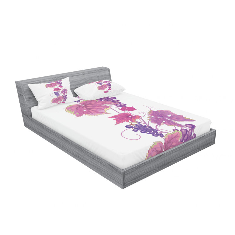 Ensemble de draps Vineyard with Swirled Leaves, Taie d'oreiller taille double, Vignoble