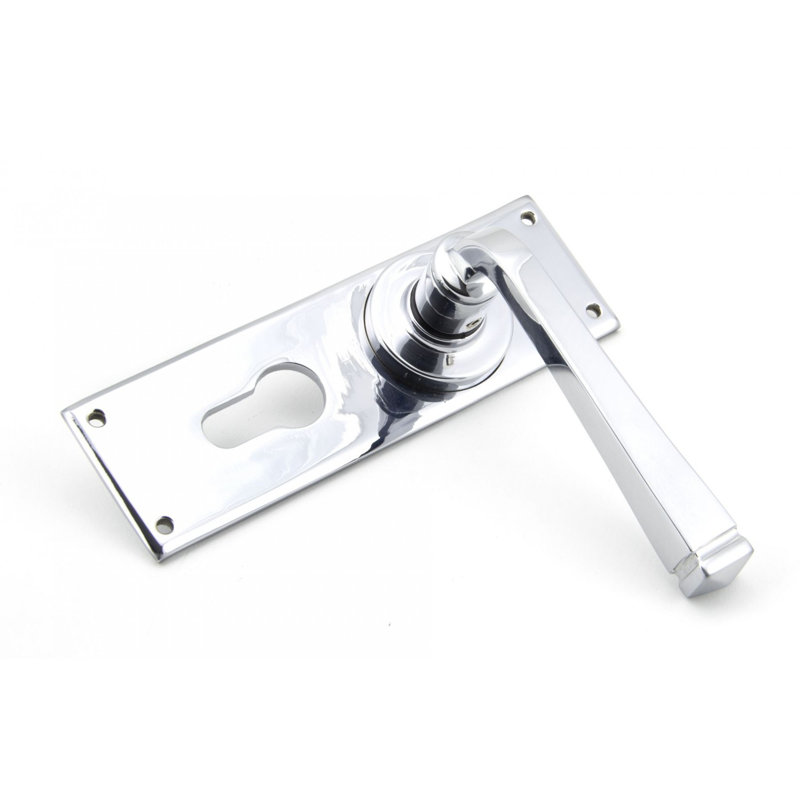 Avon Lock Door Handle Kit, Polished Chrome