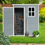 5x3 Resin Outdoor Storage Shed With Window Grey