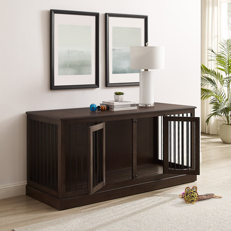 Arshveer Wood Furniture Style Crate with 2 Doors, Brown