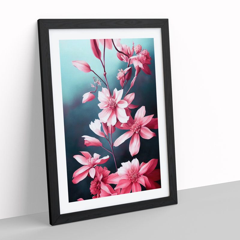 Small Flowers - Single Picture Frame Print, 64cm H x 46cm W x 2cm D, Black Framed