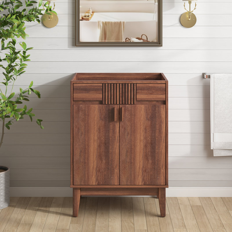 24" Mid-Century Modern Single Bathroom Vanity Base