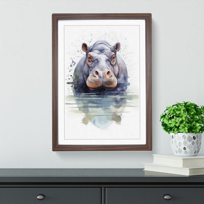 Hippo Geometric - Framed Print