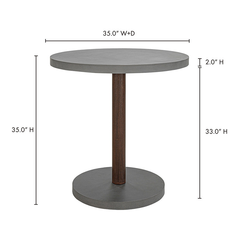 Table d'extérieur Hagan gris foncé