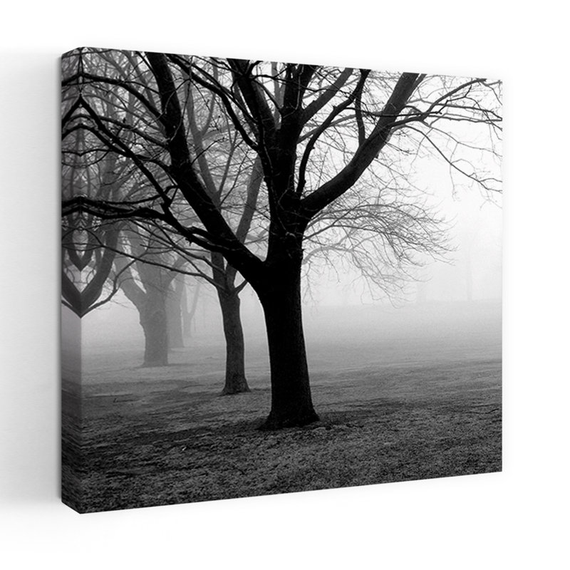 Arbres, paysage contemporain abstrait, art naturel, H 36 po x l 36 po