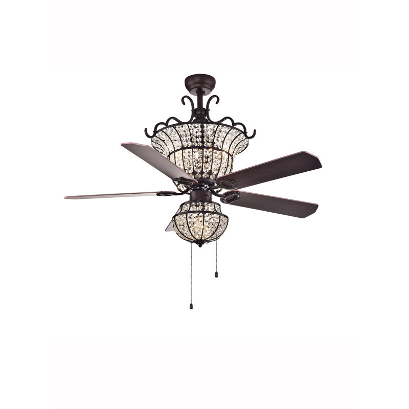 Drumcullen 52'' Ceiling Fan with Light Kit, Pull Chains, Antique Bronze