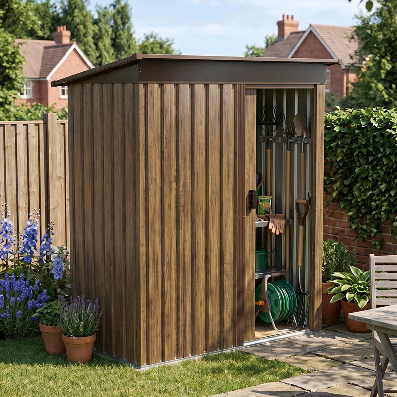 3 x 5 ft Sloped Roof Metal Outdoor Storage Shed