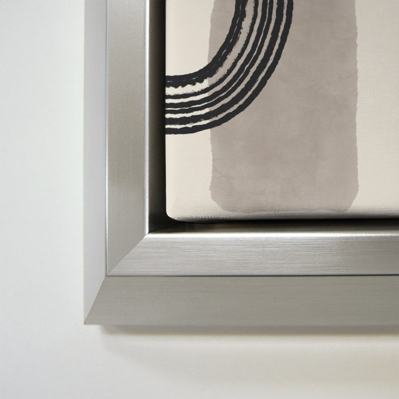 «Geo Abstract III Neutral Pink» par Becky Thorns - impression sur toile, 28" H x 28" W, Silver