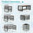 5 Pieces Patio Set Outdoor Furniture Sets Modern Chair Conversation Sets With Coffee Table-1453153469