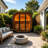 6 Person Outdoor Square Sauna, Premium Thermo Spruce Wood with Tinted Glass Door
