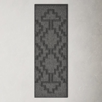 Ava Charcoal Moroccan Outdoor Rug