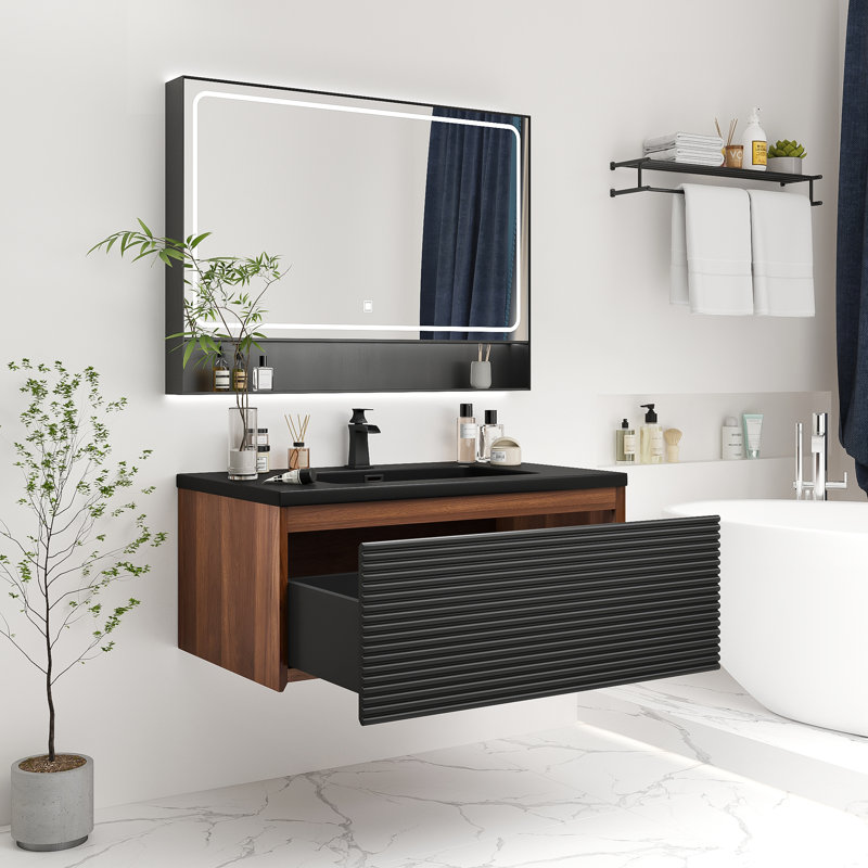 Base de meuble-lavabo simple mural seulement, 36''