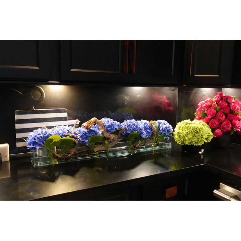 Hydrangeas and Driftwood in Vase