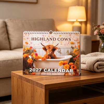 Small Desk Calendar 2027  Cow Wall Calendar 12 Month Hanging  Calendar Cute  Cows Art Monthly Planner For Home Office Kitchen Decor