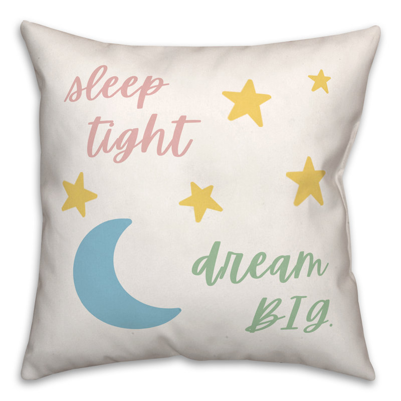 Coussin intérieur / extérieur Sleep Tight Dream, H 18 po x l 18 po, Carré