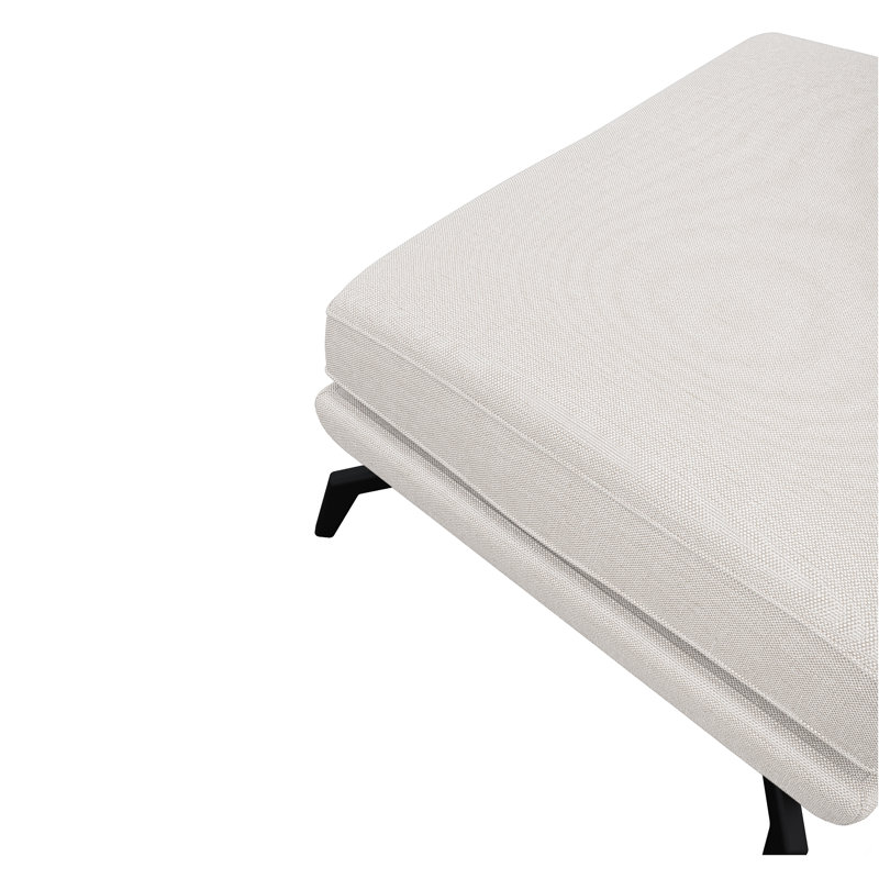 Unic 90cm Wide Rectangle Solid Colour Footstool Ottoman, Off-White