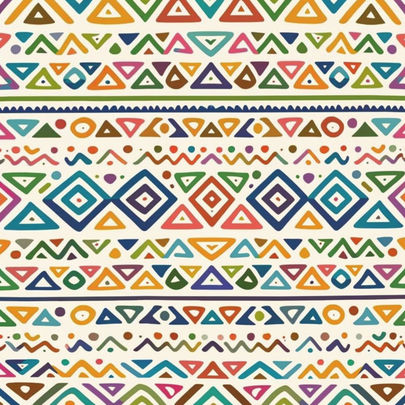 Tapis de bain Tribal, L 34 po x L 21 po, Beige clair / bleu foncé