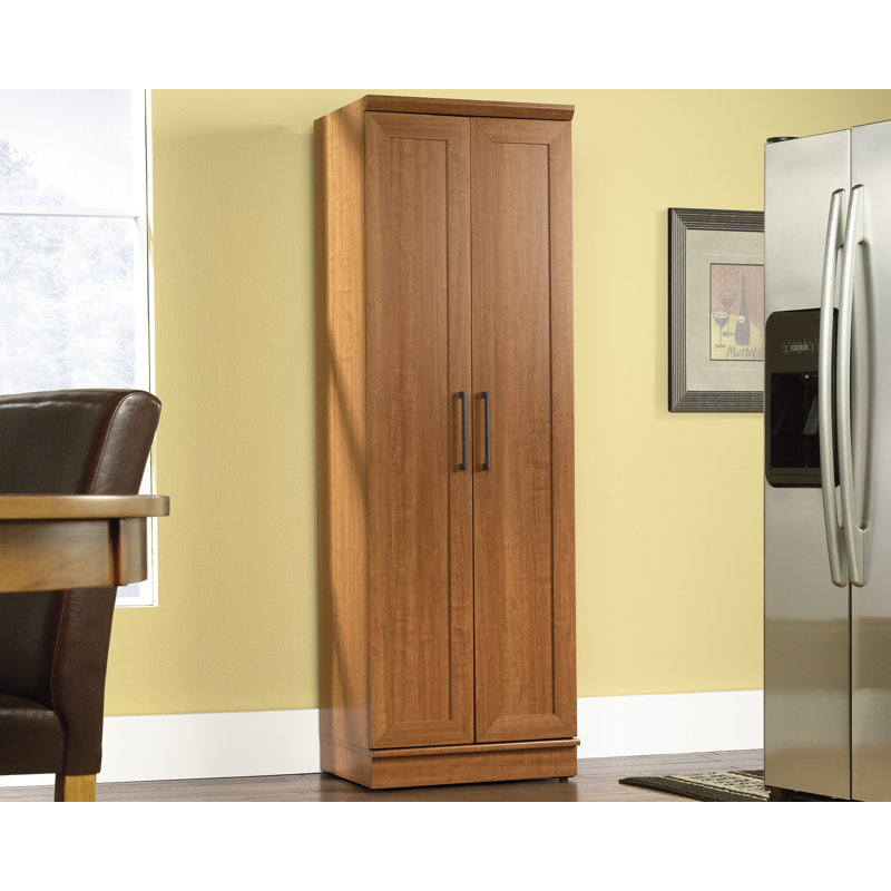 Sienna Oak Tall Engineered Wood Storage Cabinet
