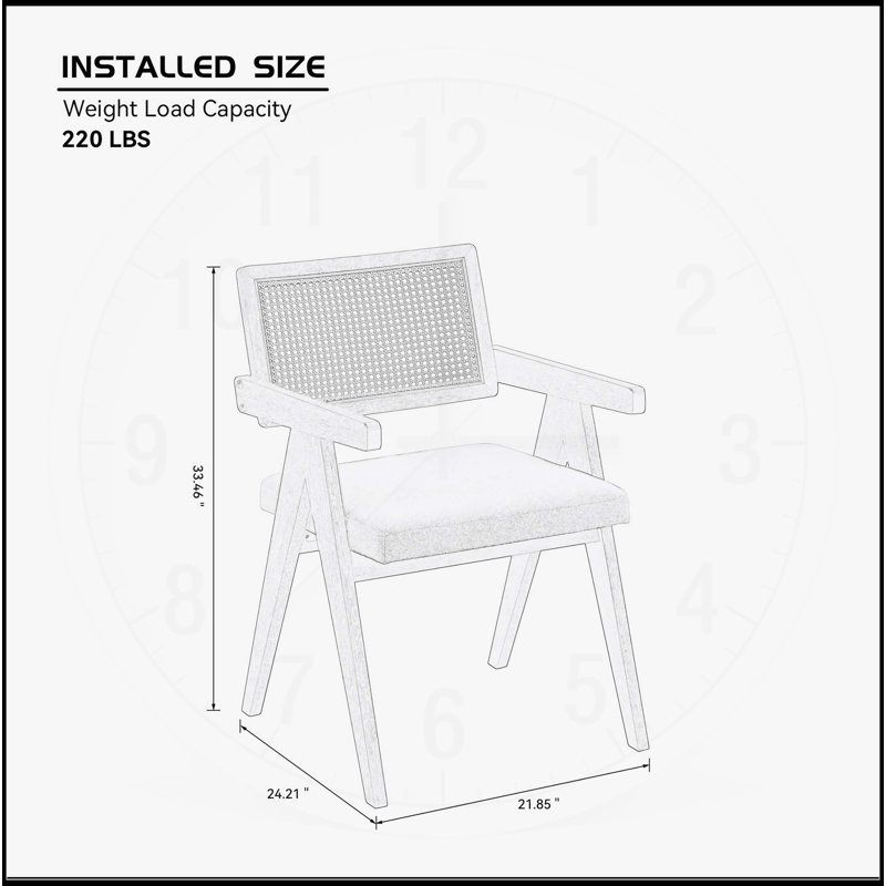 Wooden Frame Upholstered Dining Chairs Set of 2
