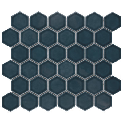 Tribeca 2" Hex Glossy 11-1/8 " x 12-5/8 " Porcelain Mosaic Floor & Wall Tile